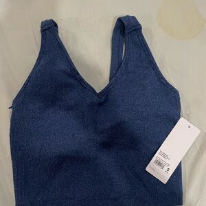 Yogalicious Navy Ribbed Sports Bra
